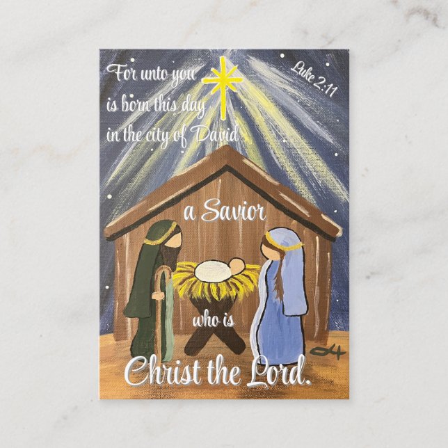 Luke 2:11 Nativity Scripture Business Cards (Front)
