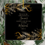 Luke 2:11 Scripture Elegant Gold Merry Christmas Ceramic Ornament<br><div class="desc">This stylish black and golden Merry Christmas ornament has a customisable Christmas story Bible verse on one side. Luke 2:11 "Today in the town of David a Saviour has been born to you; he is the Messiah, the Lord." The inspirational scripture is written in stylish modern typography. It can be...</div>