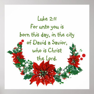 Luke 2:11 Scripture for Christmas Bible Verse Poster