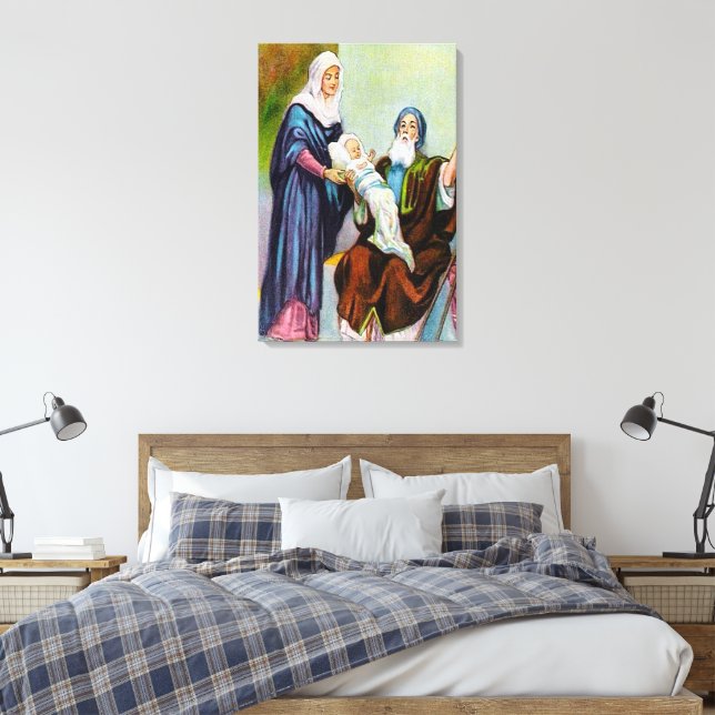Luke 2:25-35 Simeon Sees God's Salvation canvas Print (Insitu(Bedroom))