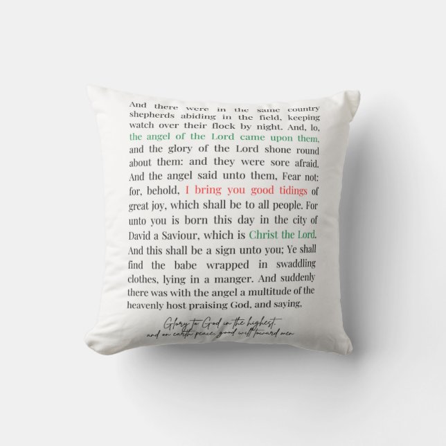 Luke 2:8-14 cushion (Front)