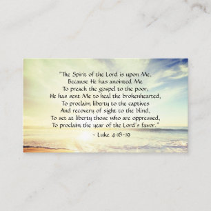 Luke 4:18-19, “The Spirit of the Lord is upon Me" Business Card