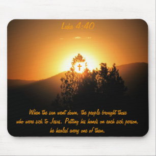 Luke 4:40 He Healed Them All Mouse Pad