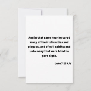 Luke 7:21 KJV Bible Verse Flat Greeting Card
