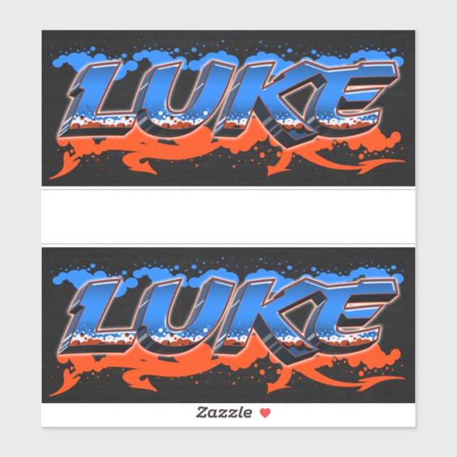 Luke First Name Graffiti Sticker (Sheet)