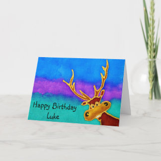 Luke, Happy Birthday silly stag card