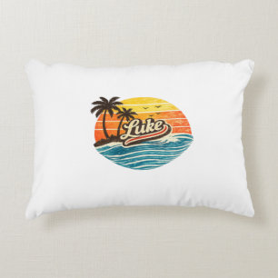 Luke Retro Sunset Name Design Decorative Cushion
