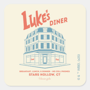 Luke’s Diner Stars Hollow Design Square Sticker