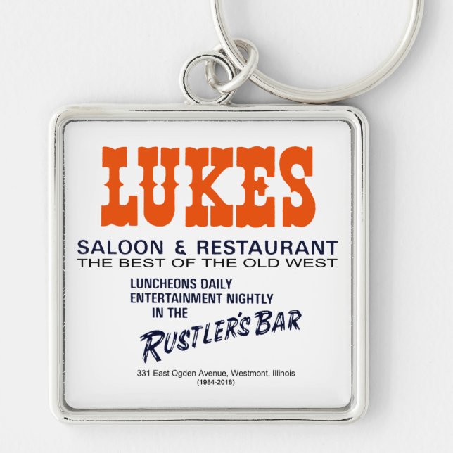 Lukes Saloon and Restaurant, Westmont, IL Key Ring (Front)
