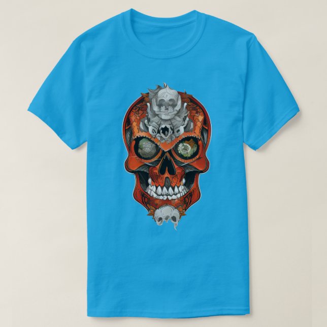 LUKS Skull T-shirt Psychedelic (Design Front)