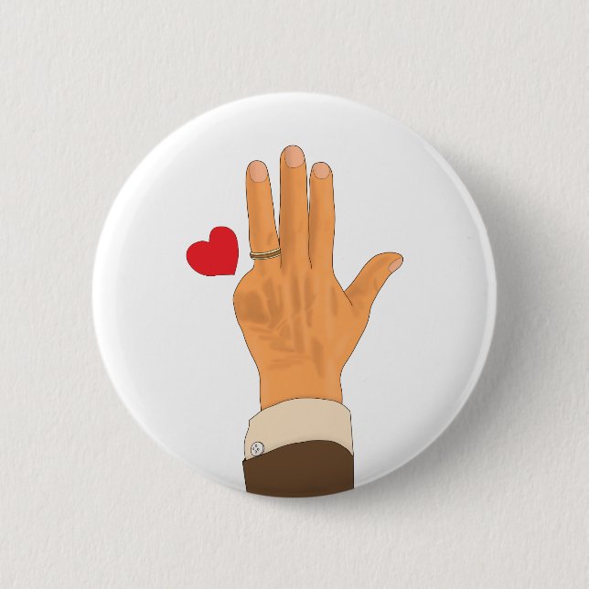 Lula's left hand and a heart 6 cm round badge (Front)
