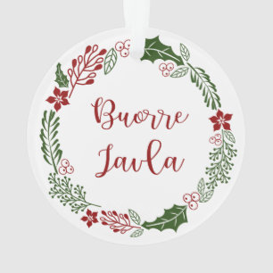 Lule Sámi Merry Christmas Wreath, Buorre Javla Ornament