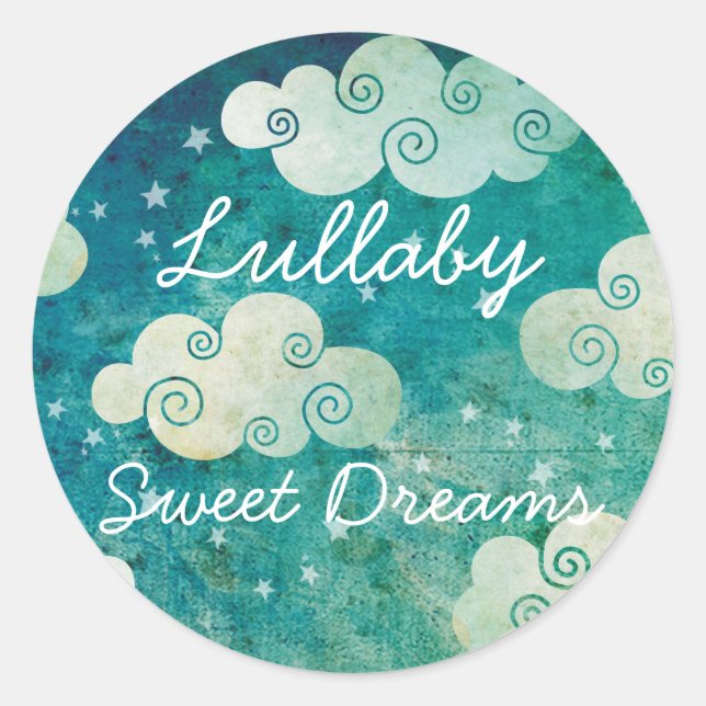Lullaby Clouds Custom Stickers Labels (Front)