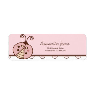 Lullabye Ladybug Trendy Pink Dot Address Label