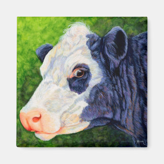 Lulu - Black Baldie Cow Magnet