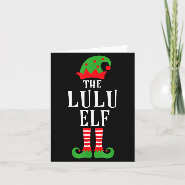 Lulu Elf Family Matching Group Christmas Gift Funn Card (Front)
