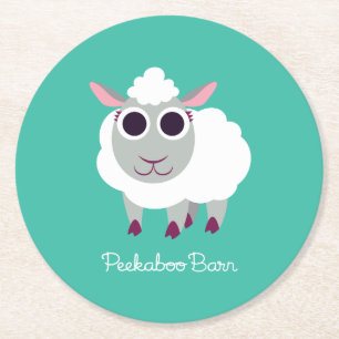 Lulu the Sheep Round Paper Coaster