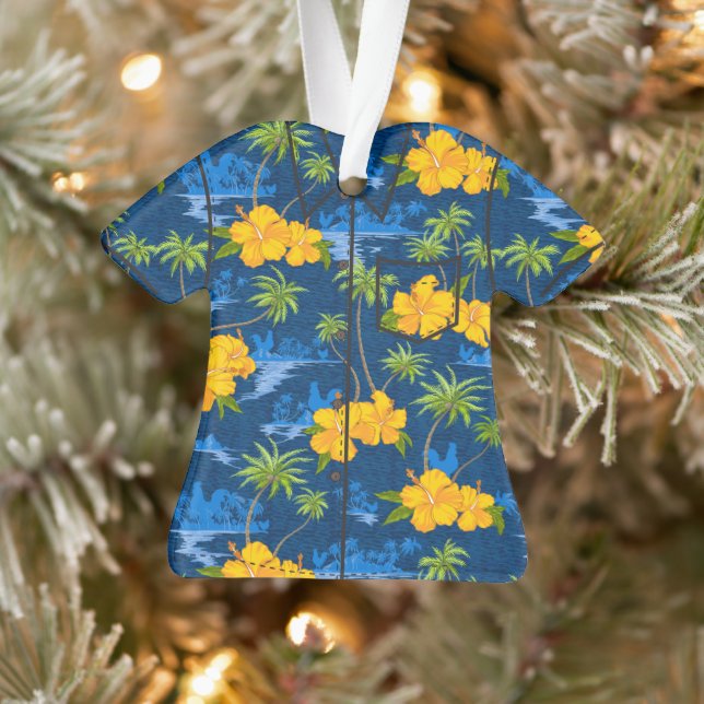 Lumahai Beach Hidden Hawaii Aloha Shirt Ornament (Tree)