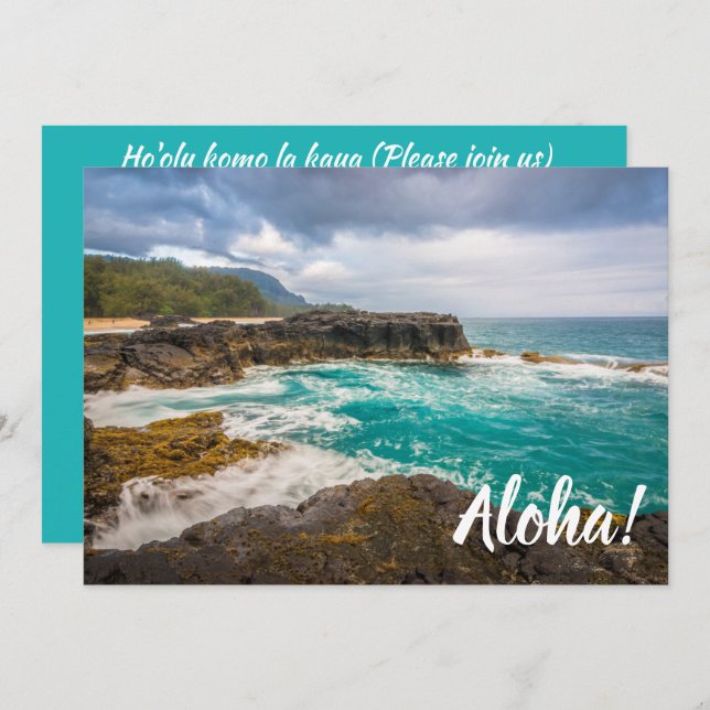 Lumaha'i Beach, Kauai, Hawaii Invitation (Front/Back)
