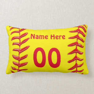 Lumbar Personalised Softball Throw Pillows