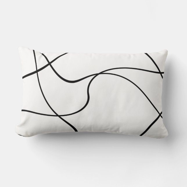Lumbar pillow - 13" x 21" - "Abstract lines" (Front)