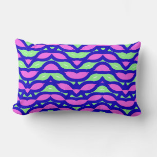 Lumbar Pillow, A multicolor fabric print pattern Cushion