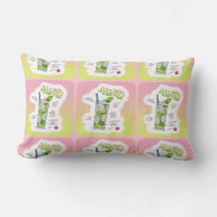 LUMBAR PILLOW - MOJITO RECIPE COCKTAIL ART