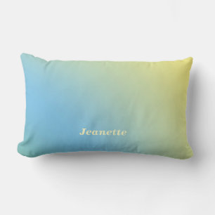 Lumbar Pillow Pastel Blue to Yellow Fade