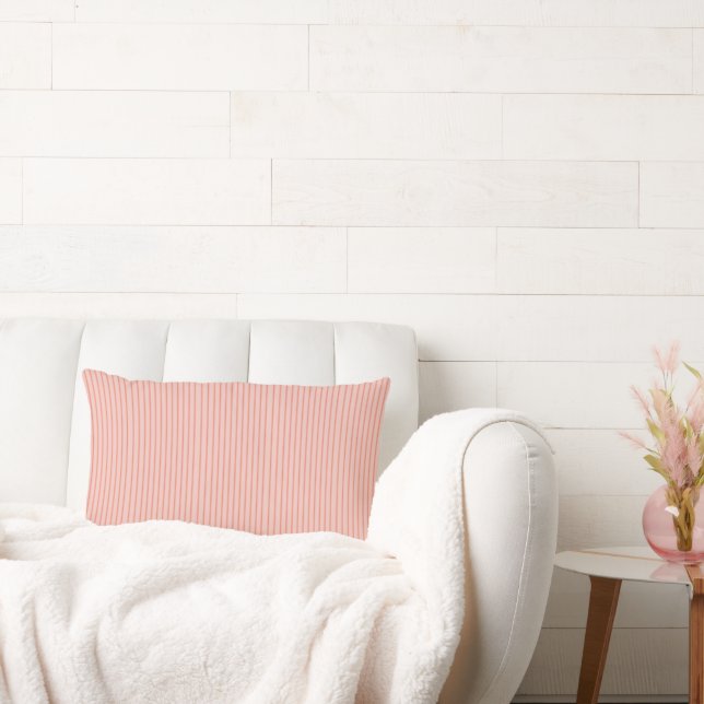 Lumbar Pillow Stripes Modern Coral Peach (Couch)