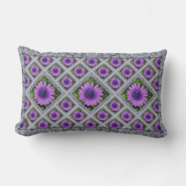 Lumbar Throw Pillow with African Daisies (Front)