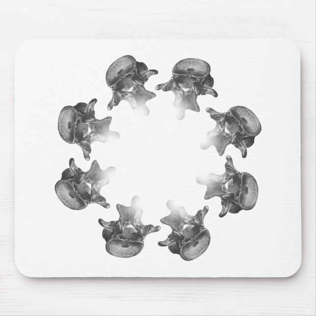 Lumbar Vertebra Starburst Pattern Chiropractic Mouse Pad (Front)