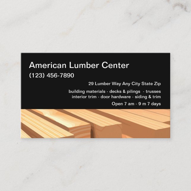 Lumber Center Retail Business Card (Front)