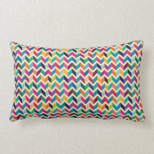 Lumber Cushion - Multi Colored Zigzag