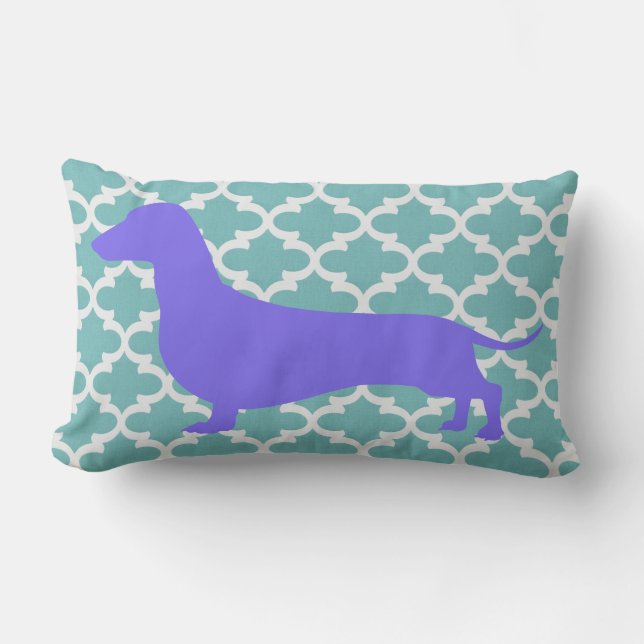 Lumber Cushion - Purple Silhouette Dachshund (Front)