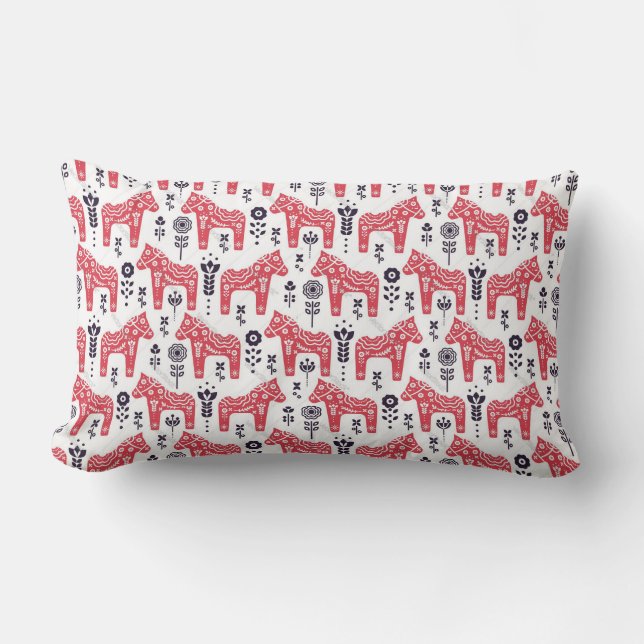 Lumber Cushion - Swedish Dala Horse Design (Front)