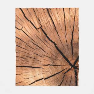 Lumber log wood tree cross section fleece blanket