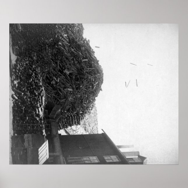 Lumber Pile outside the De Smet Mill  Photograph Poster (Front)