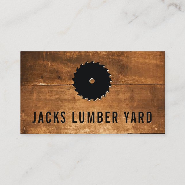 Lumber Saw | Wood Panel Business Card (Front)