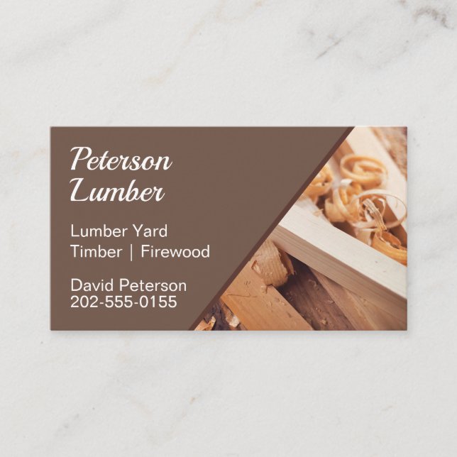 Lumber Timber Yard Firewood Carpenter Business Card (Front)