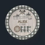 Lumberjack 1st Birthday Paper Plate - Axes White<br><div class="desc">Perfect item to compliment any Lumberjack 1st Birthday Party!</div>