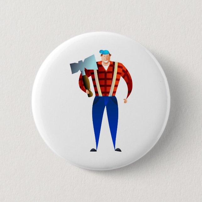 Lumberjack 6 Cm Round Badge (Front)