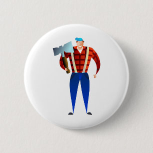 Lumberjack 6 Cm Round Badge