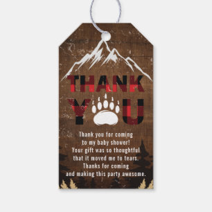 Lumberjack Baby Shower Personalised Thank you Gift Tags