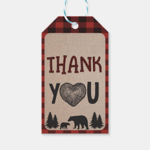 Lumberjack Bear Thank You Hang Tags