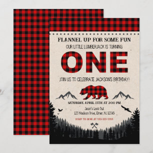 Lumberjack Birthday Invitation Woodland Birthday