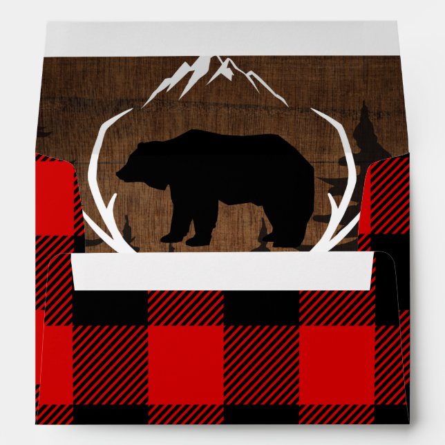 Lumberjack Birthday Plaid Envelope (Back (Bottom))