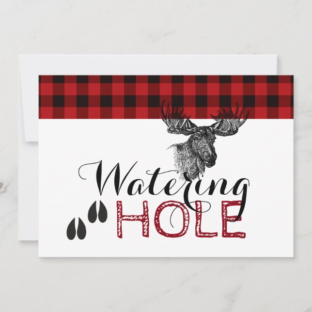 Lumberjack Birthday - Watering Hole Card (Front)