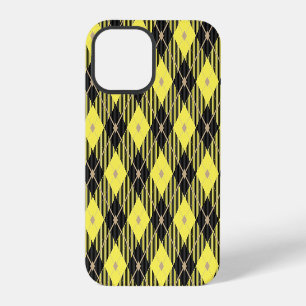 Lumberjack Black Yellow Plaid Pattern iPhone 12 Pro Case