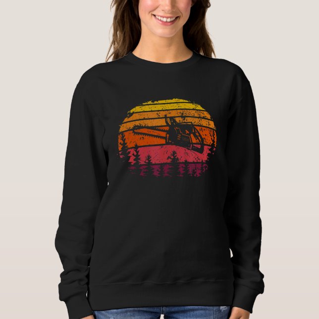 Lumberjack  Chain Saw Retro Vintage Sweatshirt (Front)