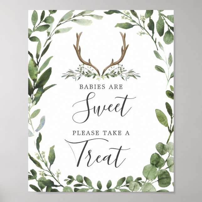 Lumberjack Deer Baby Shower Babies Are Sweet Sign (Front)